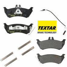 Load image into Gallery viewer, 1999-05 Mercedes ML 320 350 430 Rear Brake Pads with Clips &amp; Sensor OEM Textar
