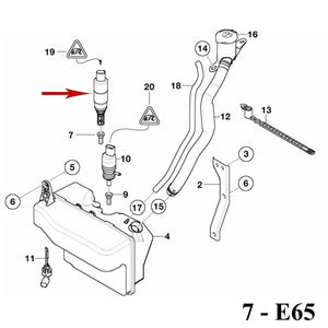 1995-98 BMW 528i 540i 740i 740iL 750iL Windshield Washer Pump & Grommet Febi