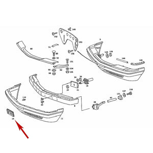 81-91 Mercedes 300 350 380 420 500 560 Front Bumper Tow Hook Cover Grey Metallic