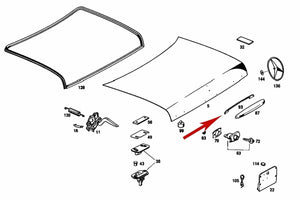 1963-73 Mercedes 220 230 250 280 300 Rubber Trunk Handle Gasket 108 758 01 05