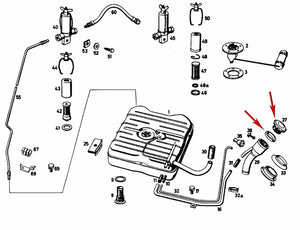 Oil Fuel Gas Filler Cap & Seal Aluminum Screw On 1953-68 Mercedes 136 501 00 54