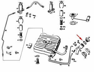 Oil Fuel Gas Filler Cap Aluminum Screw On 1953-68 Includes Seal 136 501 00 54