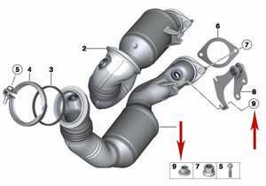 M8 X 1.25 Exhaust Lock Nut with Insert Manifold Catalyst 1991-15 BMW 7 523 805