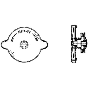 1954-71 Mercedes 1 bar / 14.5 lb. Radiator Pressure Release Cap Small Tabs Mahle