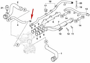1998-03 BMW 5 7 8 M5 X5 Z8 Cooling Water Pipe Manifold 19.5 X 3 O-Ring 1 710 055