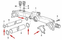 Load image into Gallery viewer, 1993-03 BMW 5 7 8 X5 Z8 Water Accumulator Manifold Gasket &amp; O-ring Kit 1 731 833
