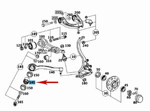 2003-16 Mercedes CLS E SL Left Right Front Lower Thrust Arm to Frame Bushing OEM