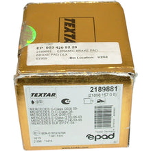 Load image into Gallery viewer, 1998-11 Mercedes C CLK E SLK  Rear Brake Pads Textar Ceramic ePad 003 420 52 20
