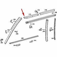 Load image into Gallery viewer, Left Door Window Upper Front Seal Molding 1972-86 Mercedes 350 380 450 560 SL
