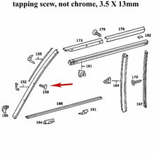Load image into Gallery viewer, 1954-19 Mercedes 3.5 X 13 mm Sheet Metal Screw for Trim Moldings Misc Genuine MB
