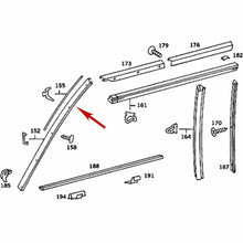 Load image into Gallery viewer, 72-86 Mercedes 350 380 450 560 SL Left Door Front Window Seal Chrome Frame OE MB
