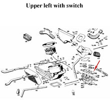 Load image into Gallery viewer, Upper Left Blue Heater Slide Lever Handle 1967-73 Mercedes 250 280 S SE 300 SEL

