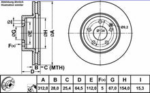 Load image into Gallery viewer, 2 Front Brake Rotors Genuine Mercedes 2003-09 Mercedes E350 E500 211 421 09 12
