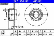 Load image into Gallery viewer, Premium Ate Front Brake Disc 1968-71 Mercedes 220 230 250 280 300 115 421 11 12
