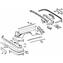 Load image into Gallery viewer, Rear Bumper Rubber Pad Rail 1965-67 Mercedes 250 250SE 300SEL Early Style
