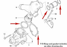 Load image into Gallery viewer, German Laso OEM Equivalent Water Pump O-Rings &amp; Gasket 2001-06 BMW M3 7 838 118
