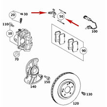 Load image into Gallery viewer, Front Brake Caliper Pad Sliding Pins &amp; Cross Spring 2003-11 Mercedes C CLK E SLK
