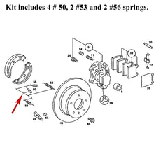 Load image into Gallery viewer, Complete Emergency Parking Brake Shoe Spring Kit 1965-91 Mercedes 126 420 01 20
