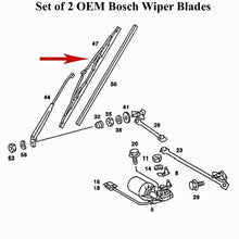 Load image into Gallery viewer, 2 X OEM Bosch Wiper Blade 1980-85 Mercedes 240D 280CE 280E 300D 300CD 300TD

