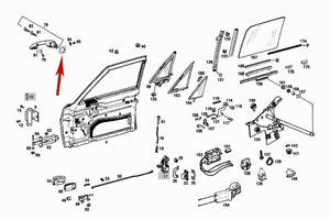 Left Front or Rear Door Handle Rear Rubber Gasket Pad 1967-73 Mercedes W108 109