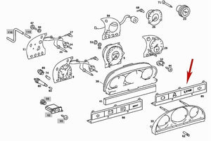 Dash Instrument Cluster Right Indicator Colored Lens 1973-85 Mercedes R107 W116