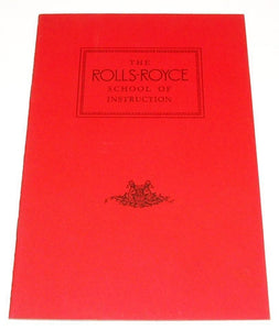 New Classic The Rolls Royce School of Instruction Red Book Booklet