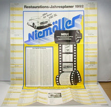 Load image into Gallery viewer, Niemoller Restaurations Jahresplaner 1992 Large Poster Calender Mercedes 190SL
