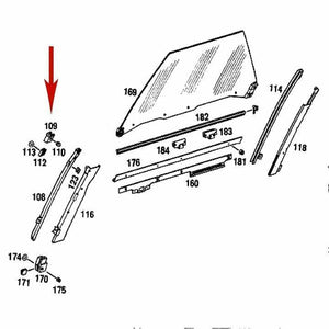 Right Door Window Top Front Chrome Guide Mercedes 230 250 280 SL 113 725 14 32