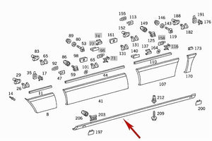 New Right Lower Rocker Plastic Trim Panel 1986-91 Mercedes W126 126 690 52 40