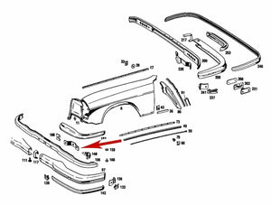 Left Front Bumper Inner Bracket Mercedes 250S 250SE 280S 280SE 280SEL 300SEL