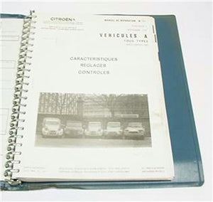 Characteristics Settings Controls Manual 854-1 in French 1963-75 Citroen A Type