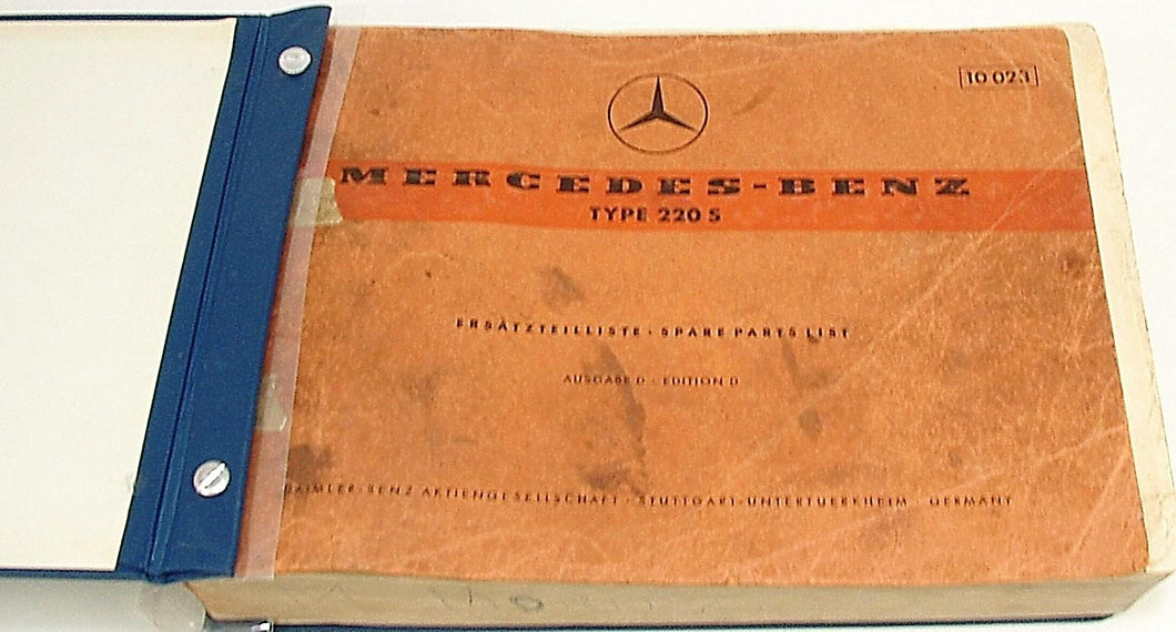 Mercedes Dealer Issue Exploded View Parts Book + Numbers 1956-59 220S W180 All