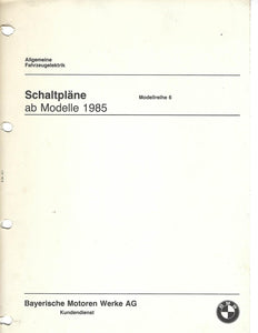 OE BMW 6 Series from 1985 General Vehicle Electrics Schematics German Language