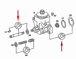 Power Steering Pump Shaft Kit Mercedes 280 CE E 300D 450 SE SEL 000 586 64 46