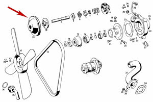 Water Pump Fan Belt Pulley 1956-62 Mercedes 180 a b c 190 b 220S 121 205 01 10