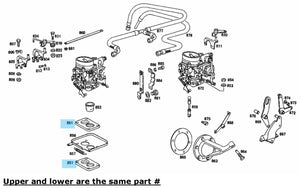 Pair OEM 34 PAITA Carburetor Base Flange & Gasket Mercedes 220Sb 180 141 03 62