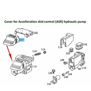 Plastic Cover for Acceleration Skid Control ASR Hydraulic Pump W124 129 140 201