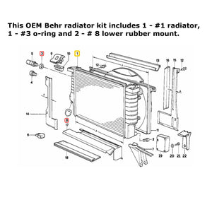 OEM Behr Hella 376713071 Radiator 1989-93 BMW 535i 735i 735iL 17 11 1 468 080