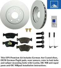 Load image into Gallery viewer, Complete Front Brake German Ate Coated Disc &amp; Pad Kit Mercedes 1996-04 Mercedes
