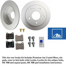 Load image into Gallery viewer, Premium Ate Coated Complete Rear Brake Disc &amp; Pad Kit 1984-98 Mercedes W201 W202
