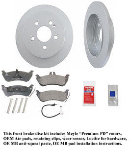Premium Meyle PD Disc Ate Pad Rear Brake Kit 1999-05 Mercedes ML320 ML350 ML430