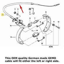 Load image into Gallery viewer, German Left or Right Parking Brake Cable 1975-82 BMW 528i 530i 630CSi 633CSi
