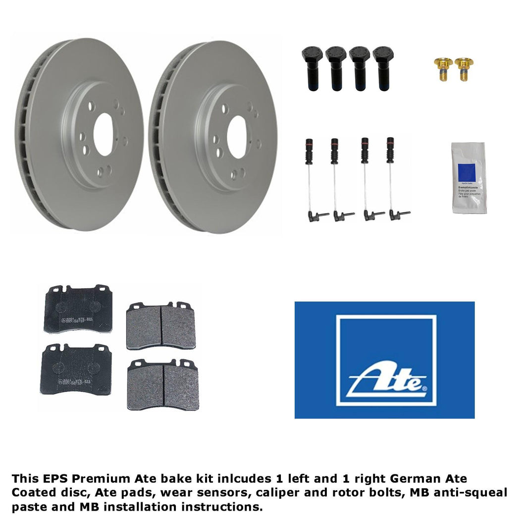 German Ate Front Brake Disc & Pad Kit 1992-98 500E 500SL 600SL E500 SL500 SL600