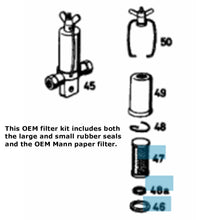 Load image into Gallery viewer, OEM Mann In Line Fuel Filter Element Insert &amp; Seals 1957-63 Mercedes 180 190 220
