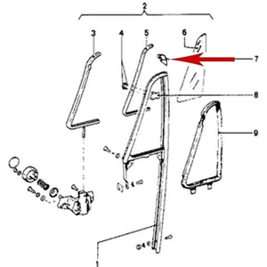 Left Wing Vent Window Top Inner Corner Seal Weather Strip 1966-76 BMW E10 Sedan