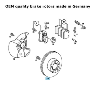 2 X German Premium Balo Front Brake Rotors 1991-93 Mercedes 300E 300TE 4MATIC