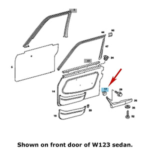 12 X Front or Rear Door Inside Trim Panel to Door Plastic Clip 1965-03 Mercedes