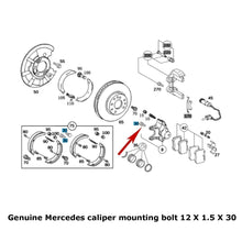 Load image into Gallery viewer, 2 X Rear Brake Caliper Mounting Bolt w/ Loctite 2000-06 Mercedes W215 CL W220 S
