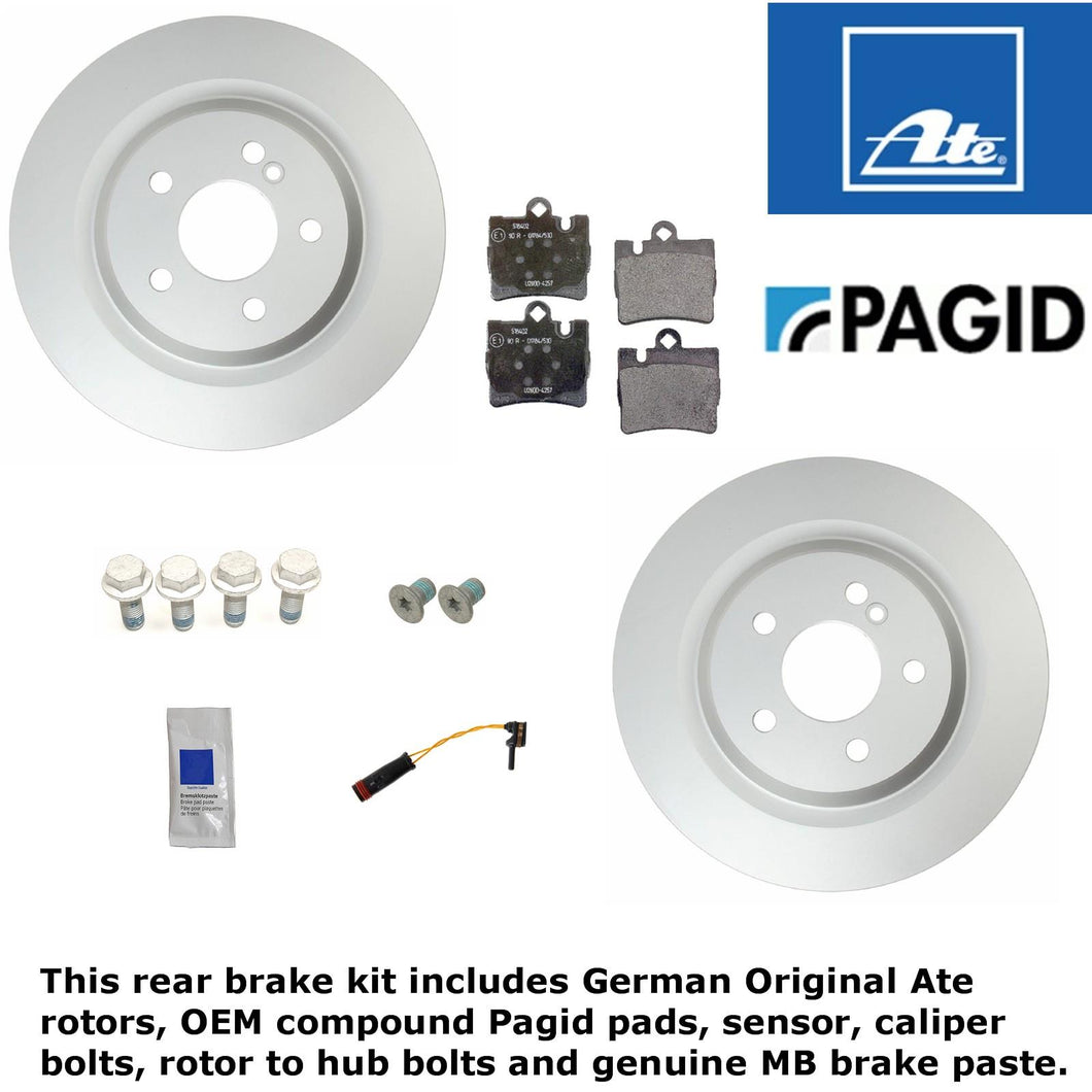 Ate German Rear Brake Disc & Pagid Pad Kit 2001-02 Mercedes CL55 S55 CL600 S600