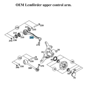 Genuine OEM Lemförder Right Front Upper Control Arm & Bushing 2001-20 Mercedes